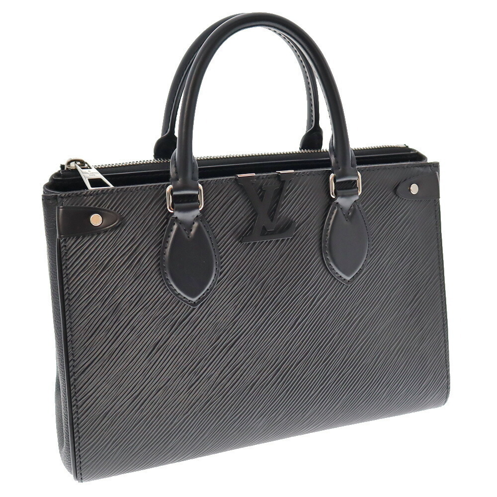 Louis Vuitton Grenelle Tote Shoulder Bag Epi Noir Black LV Logo HandBag